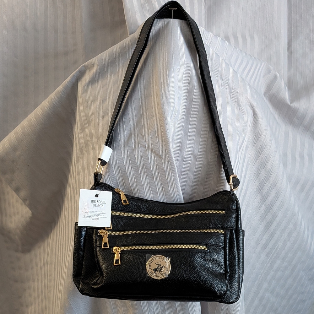 Elegant Black Leather Shoulder Bag